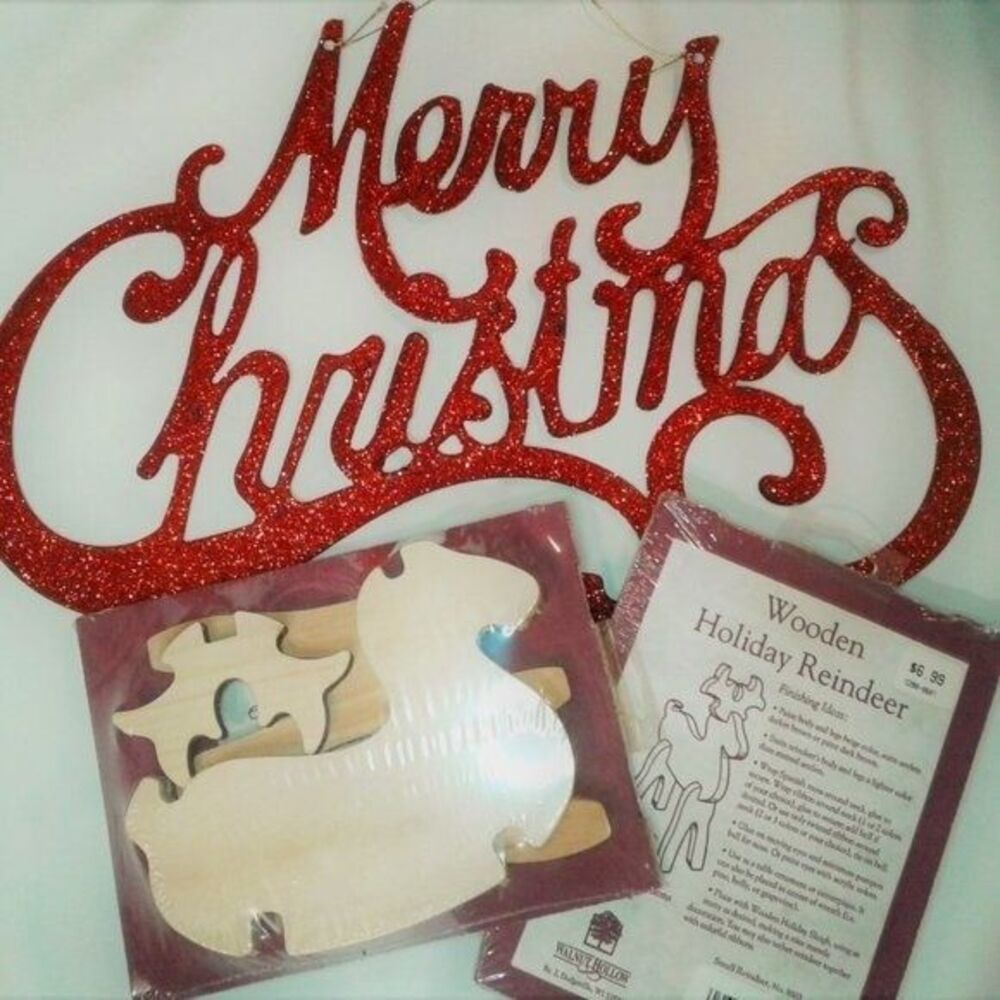 Walnut Hollow Wooden Holiday Reindeer Kit New With Tags Gift Christmas